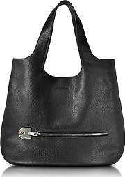 1919 - Amelia Black Leather Slim Tote Bag