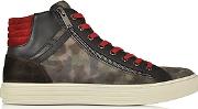  Multicolor Leather And Suede High Top Sneaker