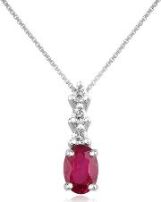 Incanto Royale Necklaces, Diamond And Ruby Drop 18k Gold Pendant Necklace 