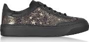  Ace Eor Metallic Gunmetal Leather Low Top Sneakers Wstudded Stars