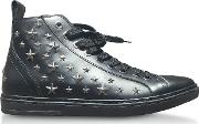  Colt Black Leather Sport High Top Sneakers Wmulti Stars