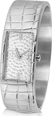  Circum - Silvered Dial Stainless Steel Large Cuff Watch