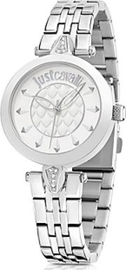  Just Florence Silver Tone Stainless Steel Women's Watch