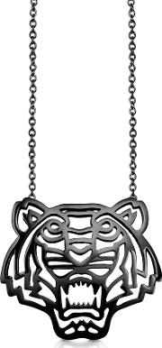 Sterling Silver Cut Out Tiger Necklace 