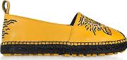 Sunflower Yellow Leather Tiger Espadrilles