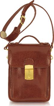 L.a.p.a. Briefcases, Cognac Leather Vertical Briefcase 
