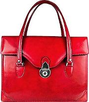 Women's Red Leather Briefcase 