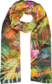  Floral And Nature Print Silk Stole