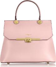  Atlanta Candy Pink Leather Top Handle Satchel Bag Wshoulder Strap