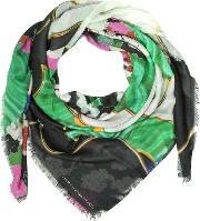 Jewel Cloud Print Modal & Cashmere Wrap Wfringes