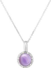 Mia & Beverly Necklaces, Amethyst And Diamond 18k Gold Charm Necklace 
