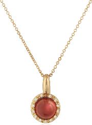 Garnet And Diamond 18k Rose Gold Charm Necklace 