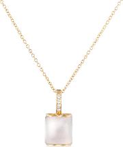 Rose Quartz And Diamond 18k Gold Charm Necklace 