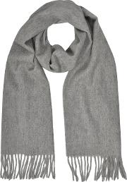  Cashmere And Wool Taupe Fringed Long Scarf
