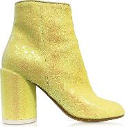 Blazing Yellow Sequins And Suede Boots