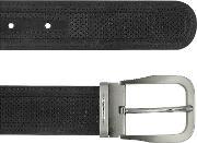Men S Black Perforated Leather Belt