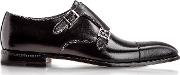  Toronto Black Calfskin Monk Shoes