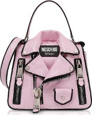 Pink Biker Jacket Top Handle Satchel Bag