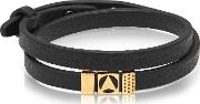 Insignia Black And Gold Double Wrap Bracelet 