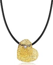  Woven Light Yellow Gold Heart Pendant Necklace Wdiamond