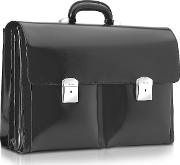 1949 Black Calfskin Triple Gusset Briefcase 
