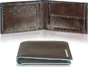  Blue Square Men's Leather Card Holder & Id Wallet
