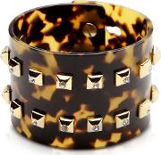Resin And Brass Double Viti Large Bangle Wcrystals 