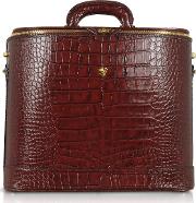 Croco Stamped Leather Laptop Business Bag Wcourtesy Light