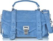  Ps1 Tiny Slate Blue Suede Satchel Bag