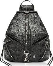  Black Grainy Leather Julian Backpack Wcharms