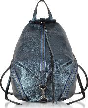  Octavio Blue Laminated Leather Medium Julian Backpack