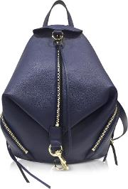  True Navy Blue Leather Julian Backpack