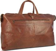  Large Brown Italian Leather Carry All Travel Bag