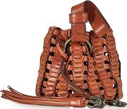  Mini Rust Woven Leather Bucket Bag