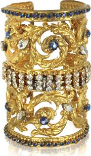  Golden Brass Corinthian Column Cuff Bracelet Wpave Crystals