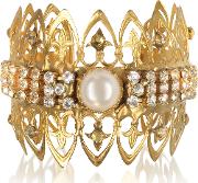  Golden Brass Wcrystals Venezia Cuff Bracelet