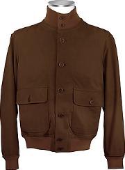 . - Men's Dark Brown Italian Suede Two-pocket Jacket