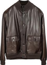 . - Men's Dark Brown Leather Jacket Wchasmere Lining