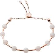 Anette Rose Tone Glass Bead Bracelet