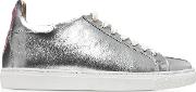  Silver & Pastel Metallic Leather Bibi Low Top Sneaker