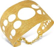 Stefano Patriarchi Bracelets, Golden Silver Etched Cut Out Cuff Bracelet 