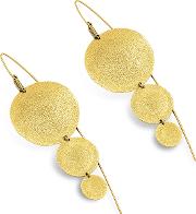 Stefano Patriarchi Earrings, Golden Silver Etched Round Triple Drop Earrings 
