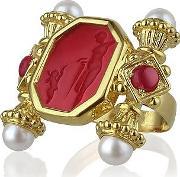  Classics Collection - Pearls & Rubies 18k Gold Ring