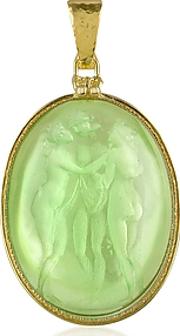  Three Graces - 18k Gold Mother Of Pearl Cameo Pendant