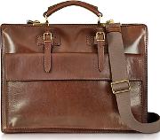  Story Uomo Brown Leather Briefcase