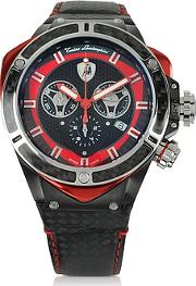  Black Stainless Steel And Carbon Fiber Spyder Chronograph Watch