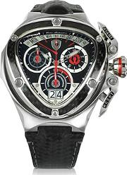  Red And Silver Stainless Steel Spyder Chronograph Watch