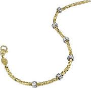 Torrini Bracelets, Rondelle Moving Mini 18k Gold And Diamond Chain Bracelet 