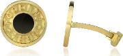 Coin 1369 Onyx And 18k Yellow Gold Round Cufflinks 