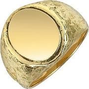 Torrini Men's Rings, Oval 18k Yellow Gold Men's Ring 